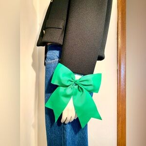 Classic Bow Green Hair Accessory - One Size